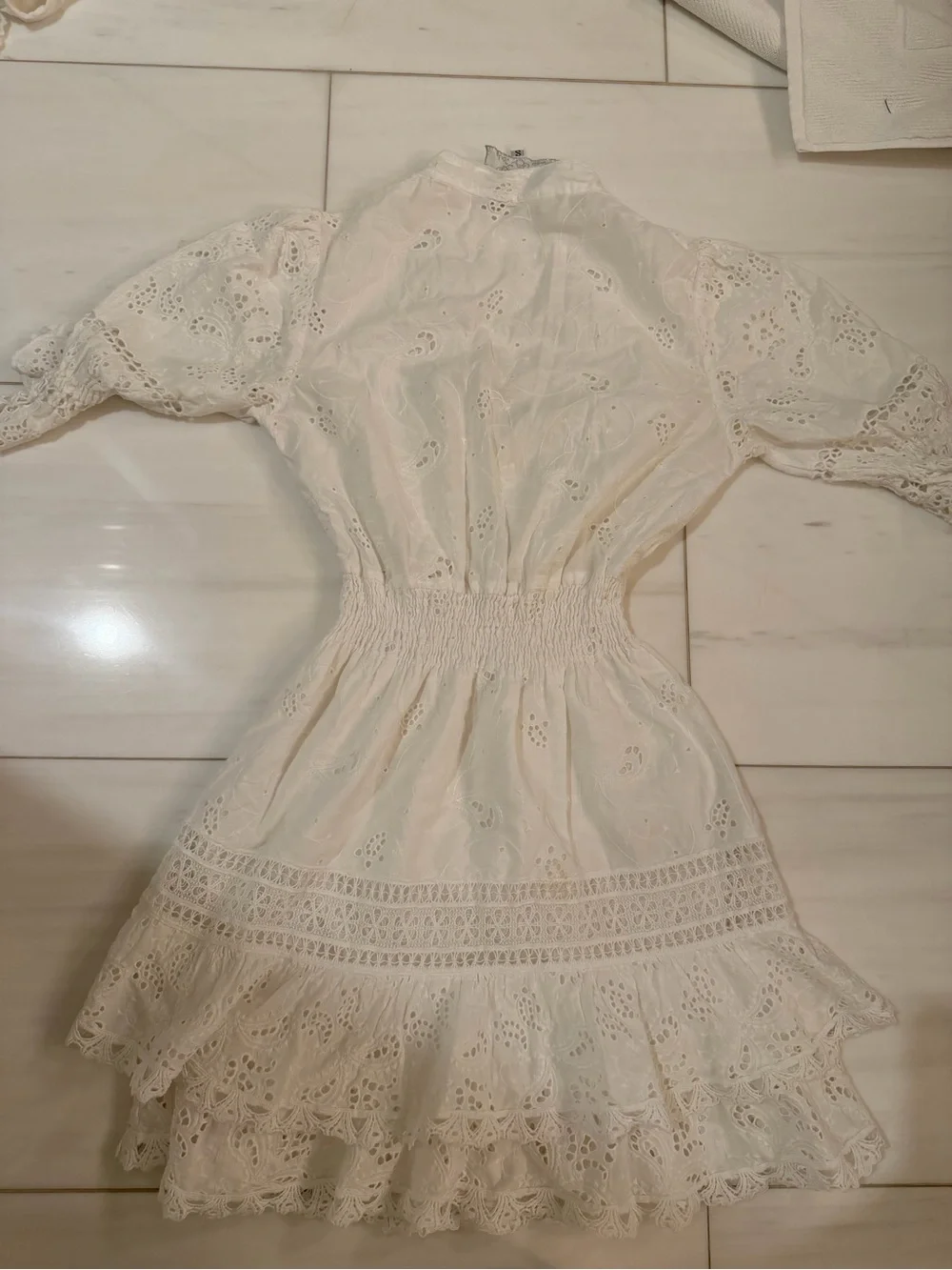 Temptation Positano White Eyelet Lace Short Dress - Picture 2 of 4